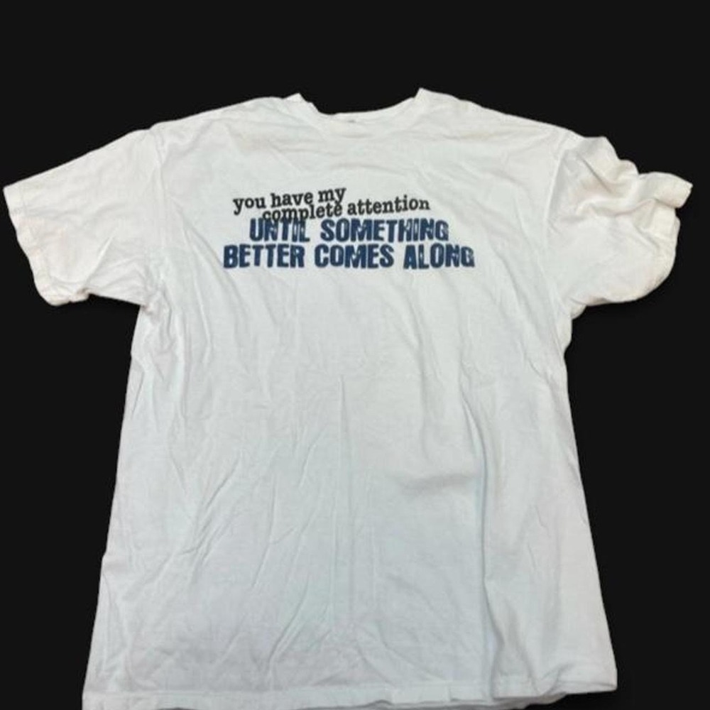 Vintage Delta Pro Weight Graphic Tee Shirt White XL Funny Sarcastic Y2K